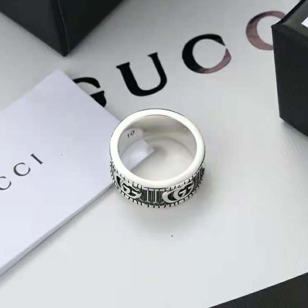 Gucci Women Ring with Double G in Silver (7)