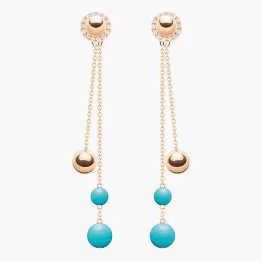 Piaget Women Possession Earrings in 18K Rose Gold-Blue (1)