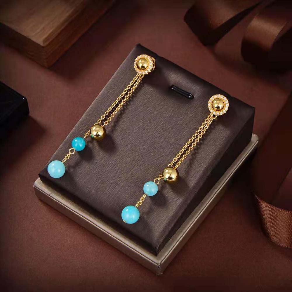 Piaget Women Possession Earrings in 18K Rose Gold-Blue (6)