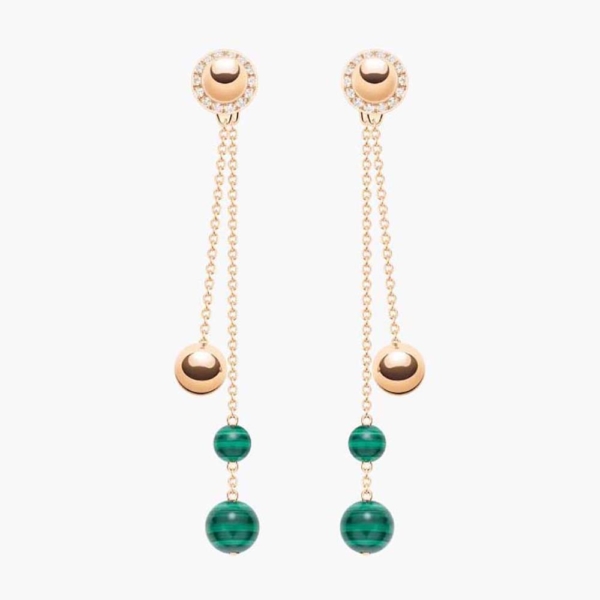 Piaget Women Possession Earrings in 18K Rose Gold-Green (1)