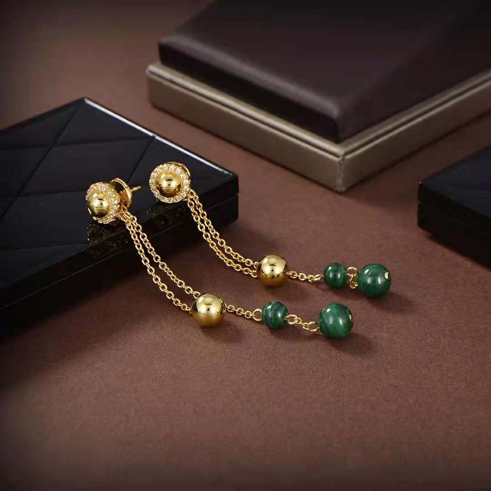 Piaget Women Possession Earrings in 18K Rose Gold-Green (2)