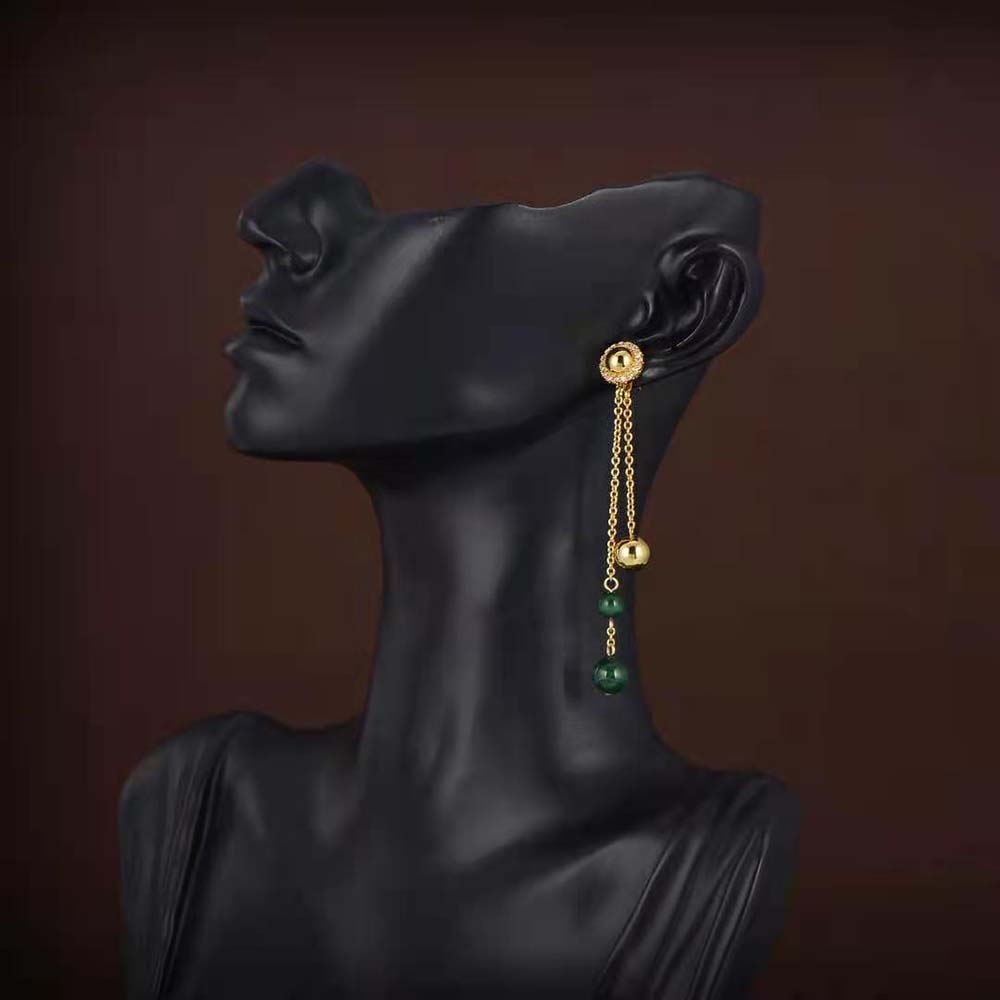Piaget Women Possession Earrings in 18K Rose Gold-Green (5)