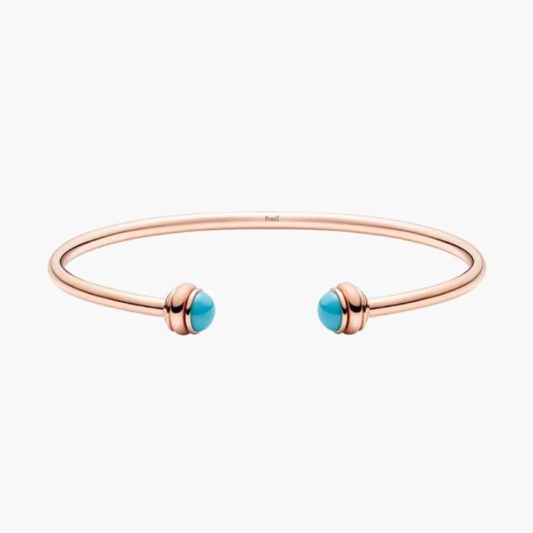Piaget Women Possession Open Bangle Bracelet in 18K Rose Gold-Blue (1)