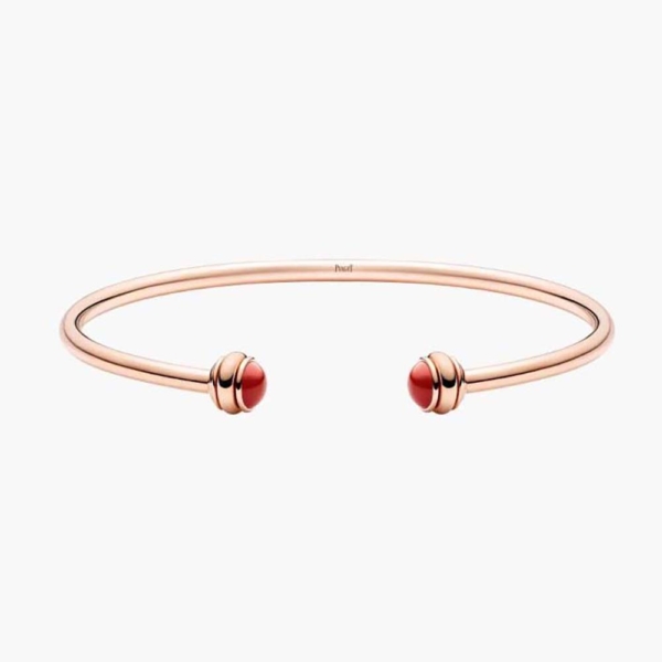 Piaget Women Possession Open Bangle Bracelet in 18K Rose Gold-Red