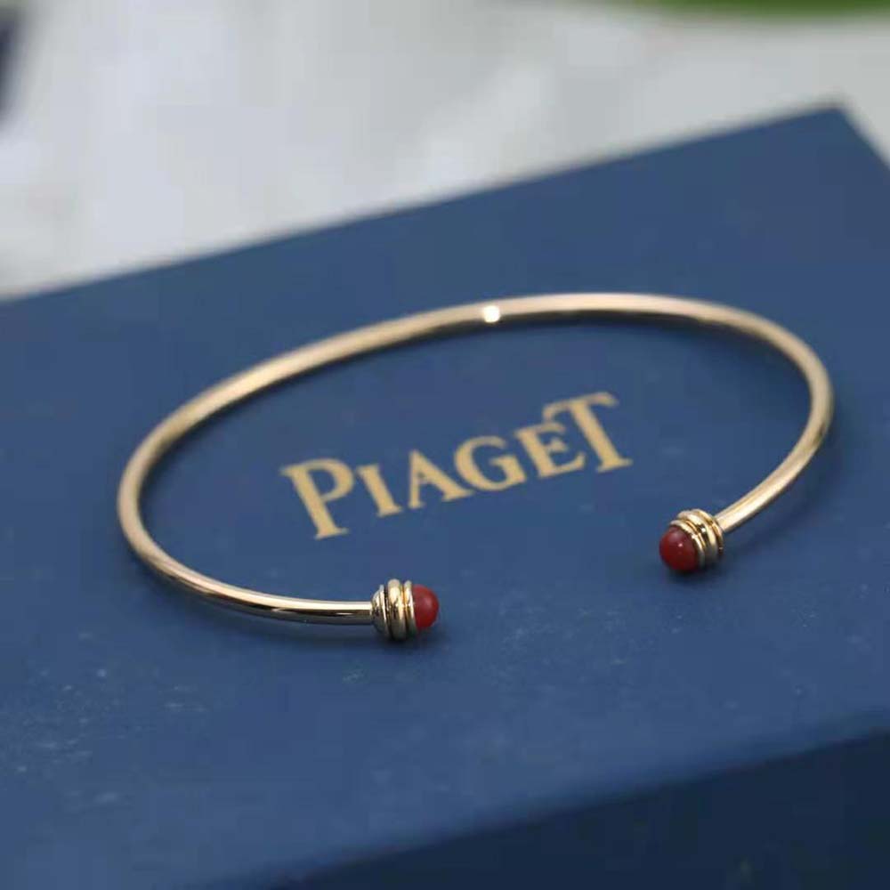 Piaget Women Possession Open Bangle Bracelet in 18K Rose Gold-Red (2)