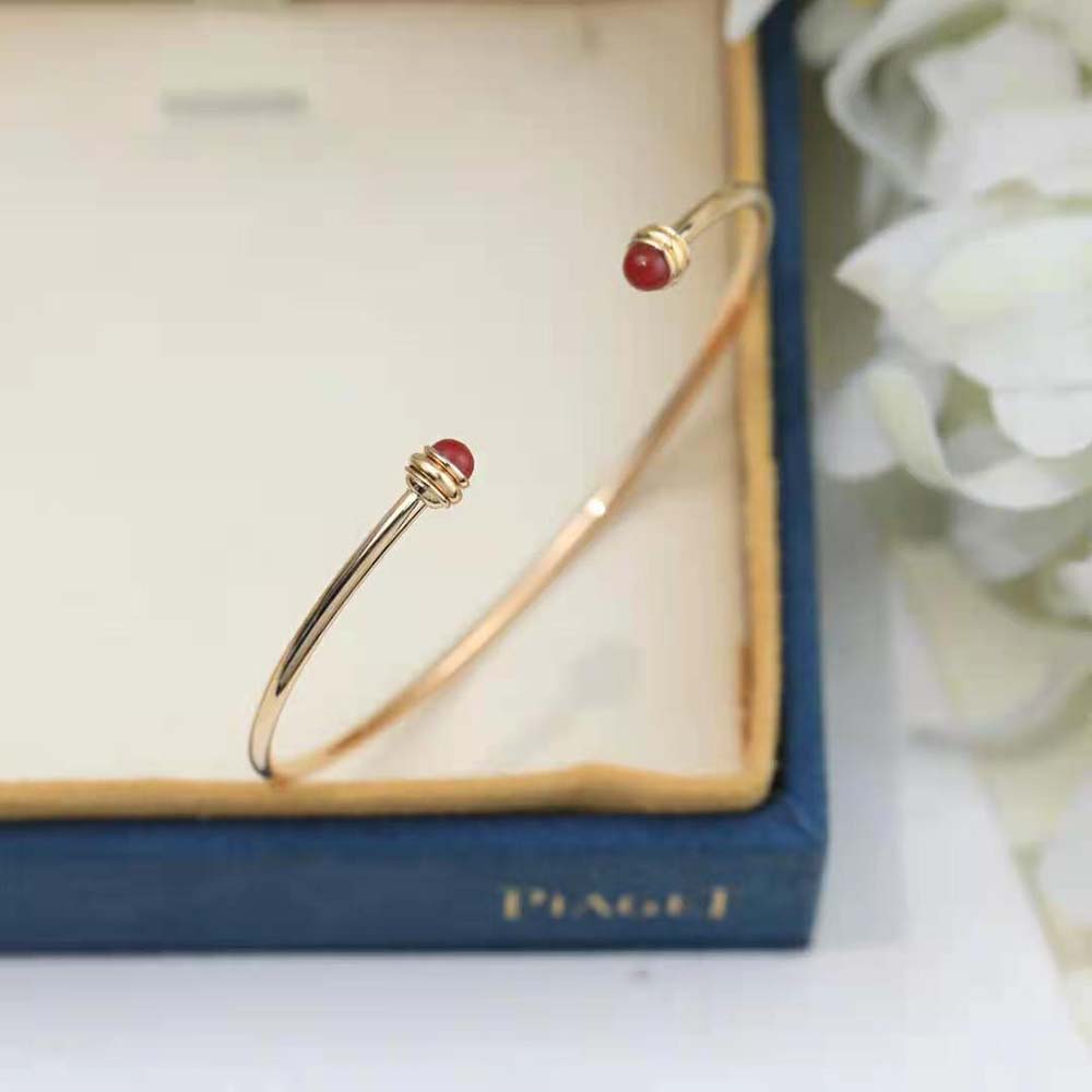 Piaget Women Possession Open Bangle Bracelet in 18K Rose Gold-Red (3)