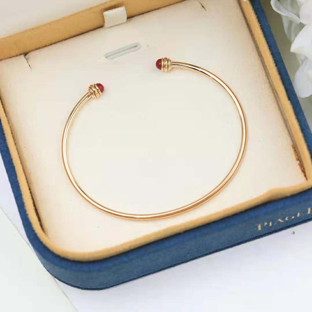 Piaget Women Possession Open Bangle Bracelet in 18K Rose Gold-Red (4)