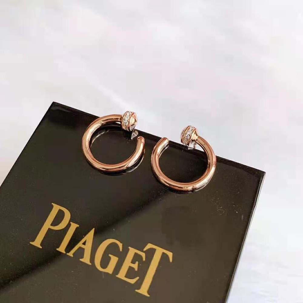 Piaget Women Possession Open Hoop Earrings in 18K Rose Gold (5)