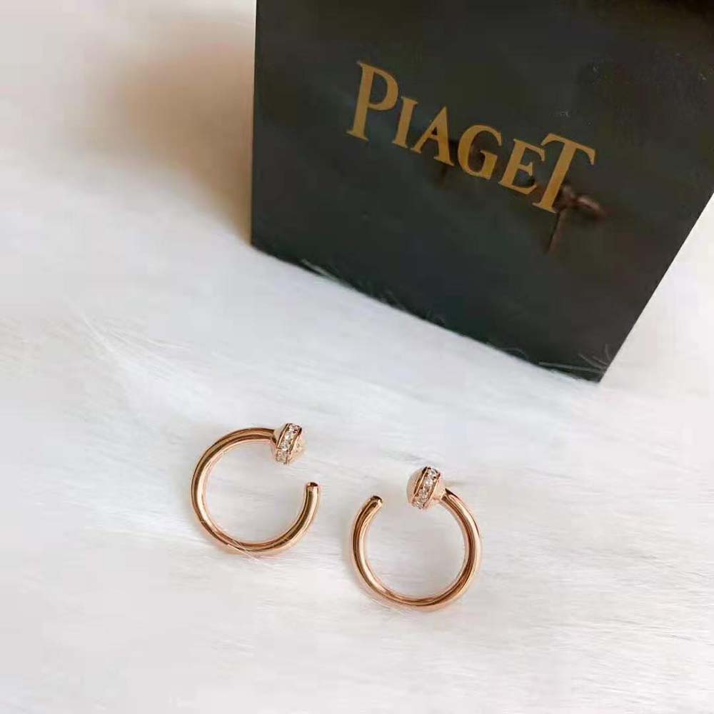 Piaget Women Possession Open Hoop Earrings in 18K Rose Gold (7)