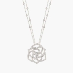 Piaget Women Rose Pendant in Rhodium Finish 18K White Gold