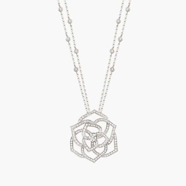 Piaget Women Rose Pendant in Rhodium Finish 18K White Gold (1)