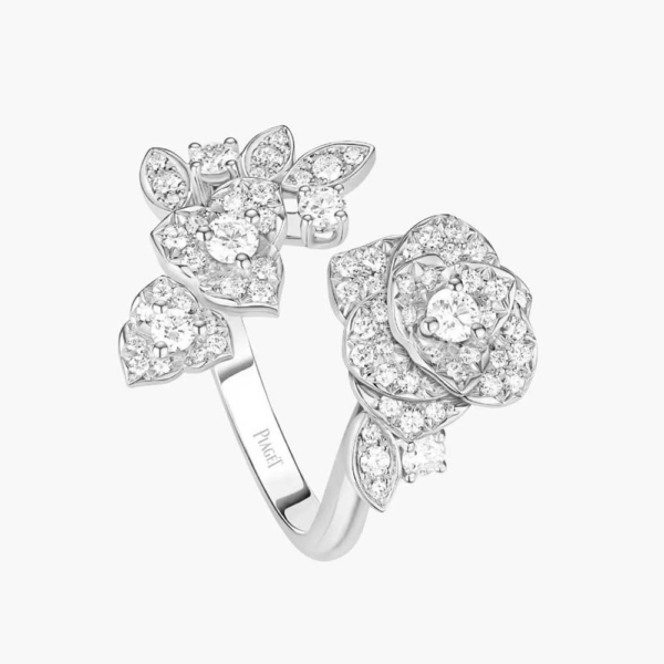 Piaget Women Rose Ring in Rhodium Finish 18K White Gold (1)