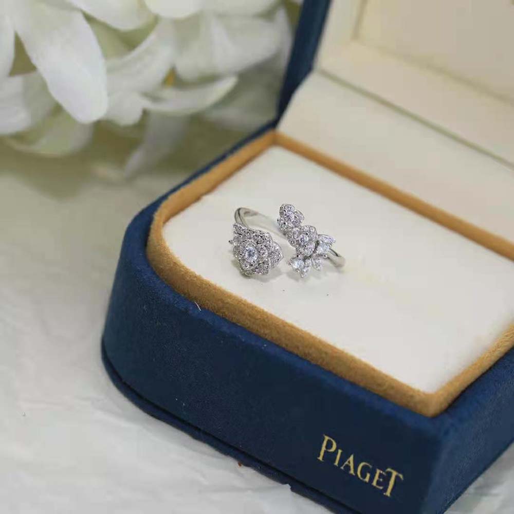 Piaget Women Rose Ring in Rhodium Finish 18K White Gold (6)