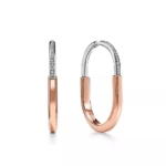 Tiffany Lock Earrings in Rose and White Gold with Diamonds
