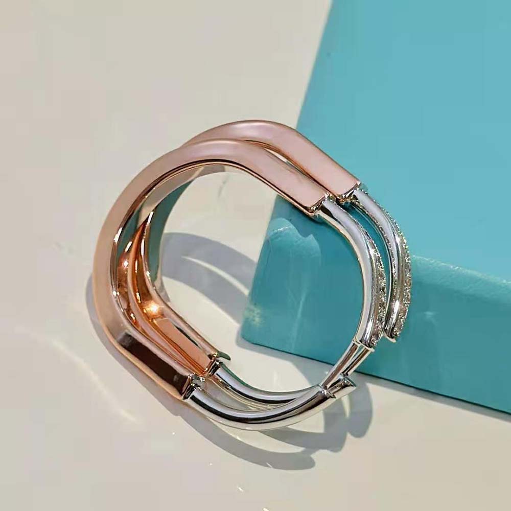 Tiffany Lock Earrings in Rose and White Gold with Diamonds (5)