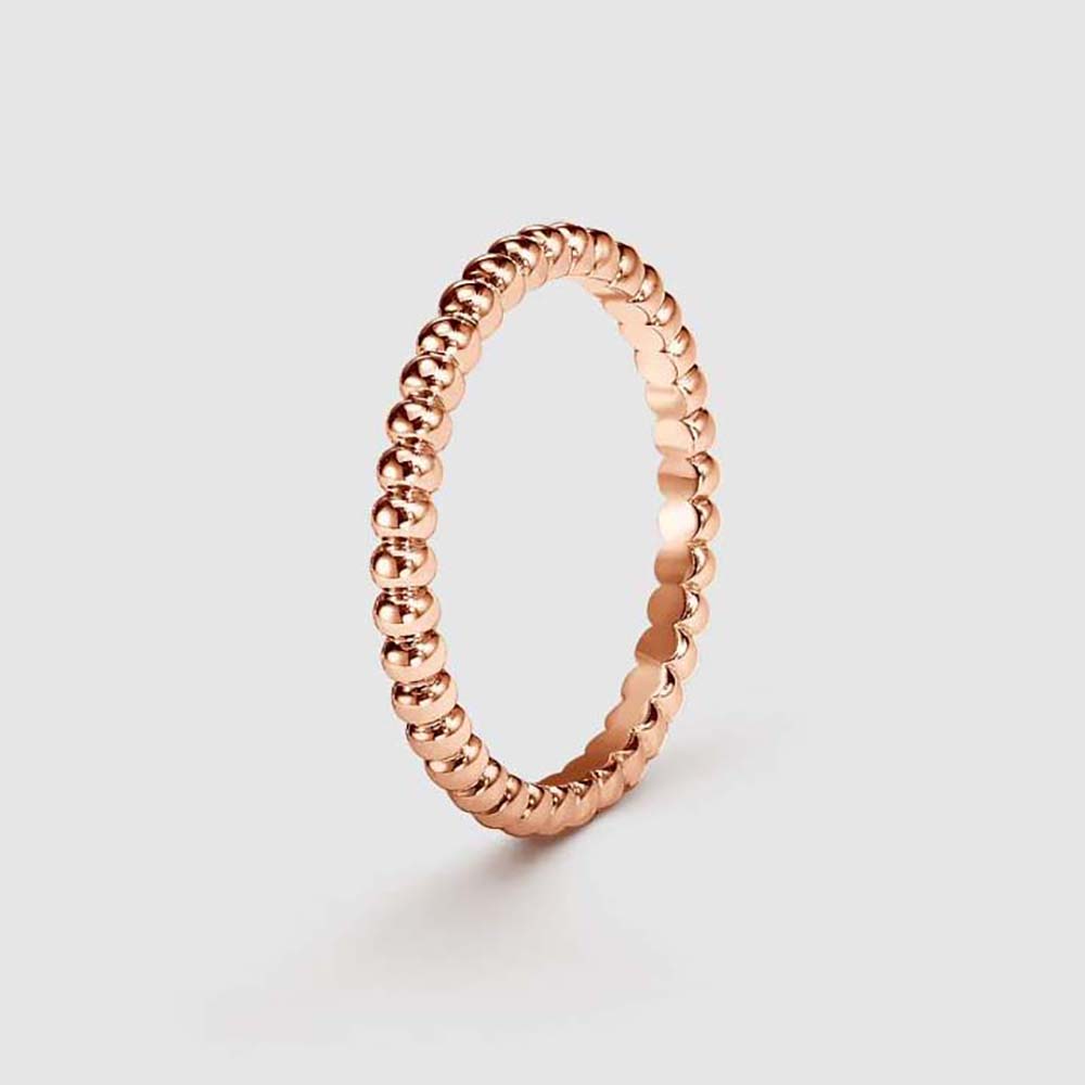Van Cleef & Arpels Lady Perlée Pearls of Gold Ring Small Model in 18K Rose Gold