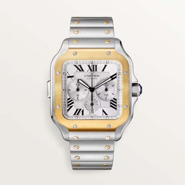 Cartier Men Chronograph Watch Extra-large Model Chronograph Mechanical Movement in Rose Gold (1)