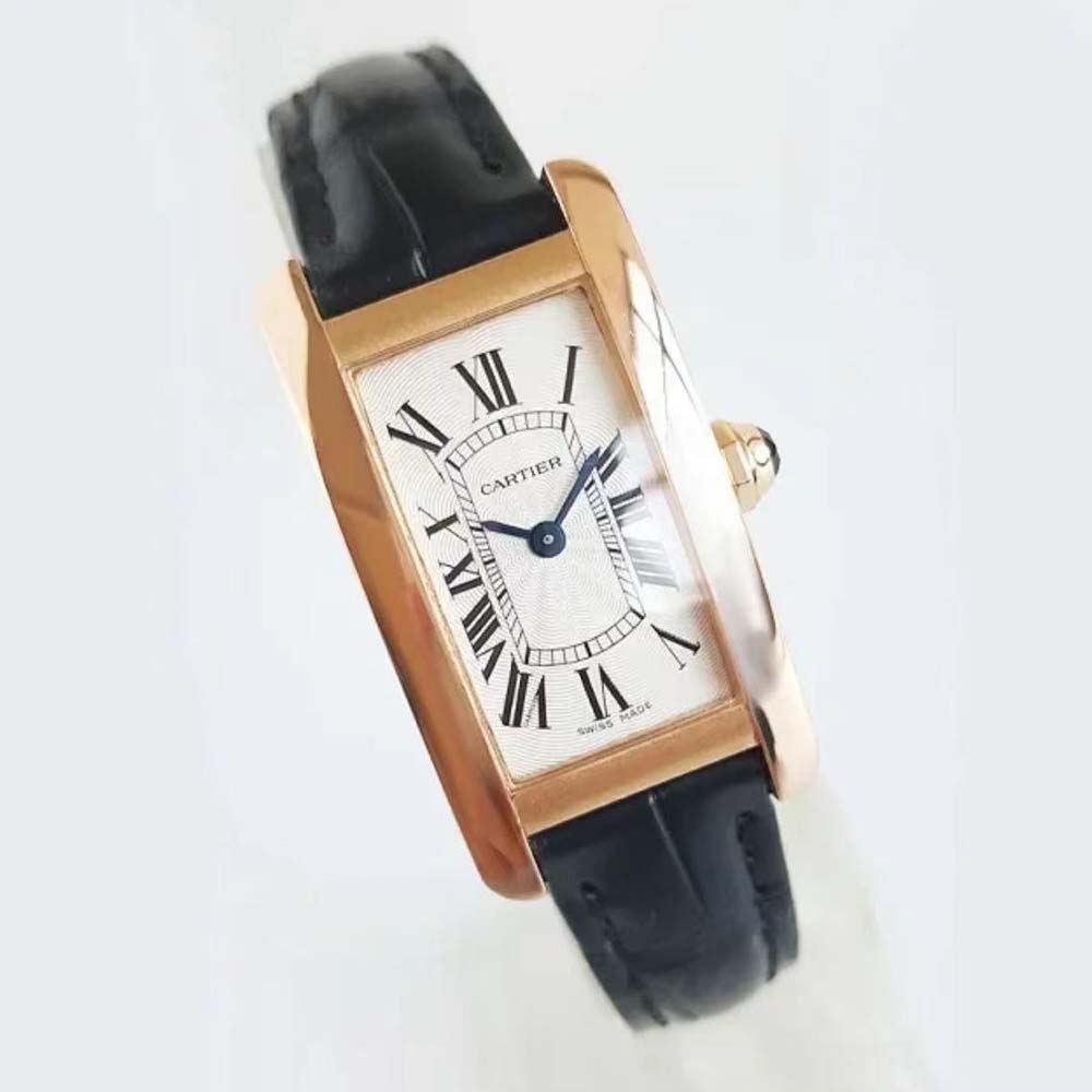 Cartier Men Tank Américaine Watch Large Model Mechanical Movement in Rose Gold (2)