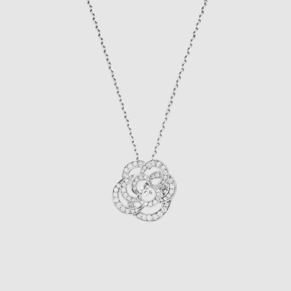 Chanel Women Fil De Camélia Necklace in 18K White Gold (1)