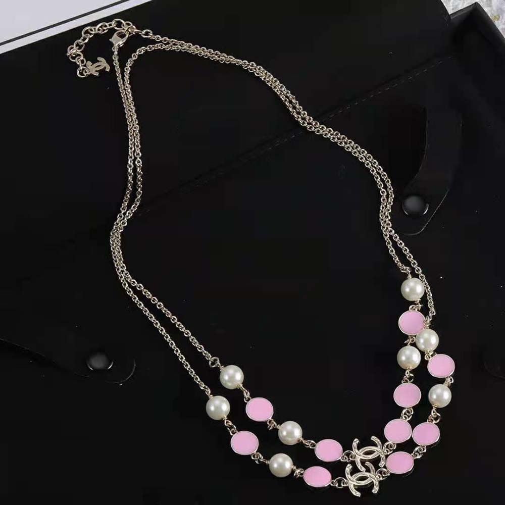 Chanel Women Long Necklace in Metal and Glass Pearls (3)