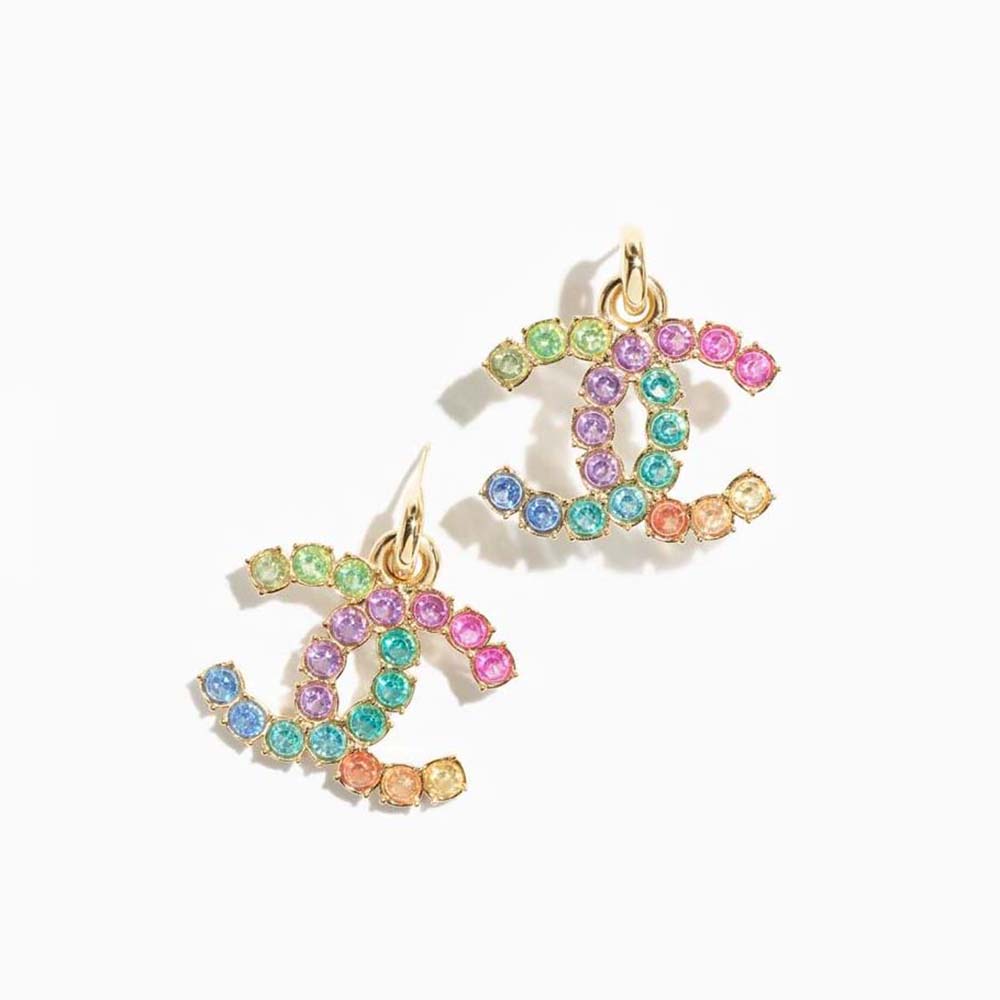 Chanel Women Pendant Earrings in Metal and Strass (1)