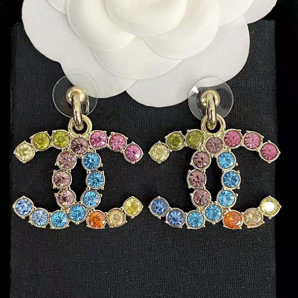 Chanel Women Pendant Earrings in Metal and Strass (7)