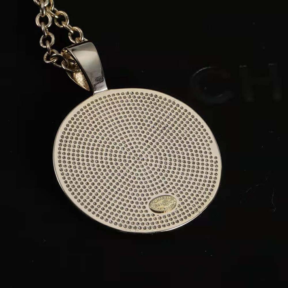 Chanel Women Pendant Necklace in Metal-Black and Pink (5)