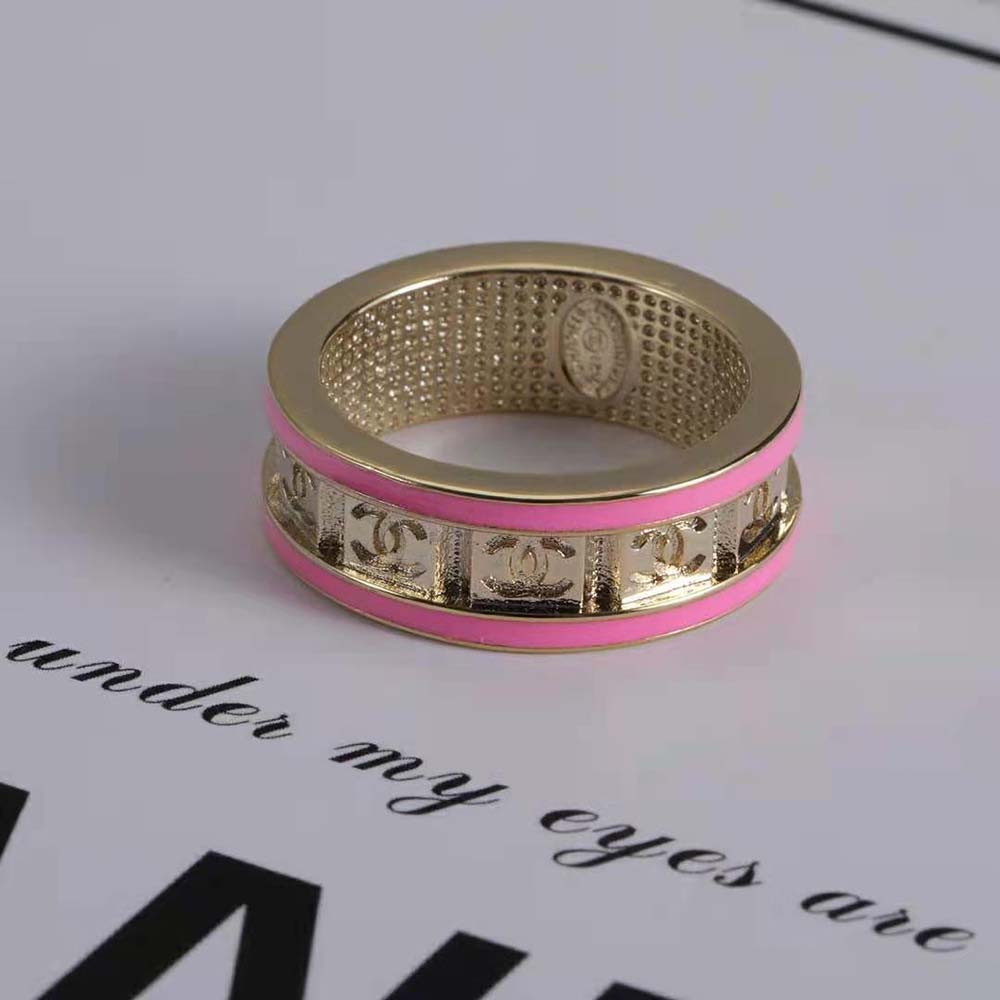 Chanel Women Ring in Metal-Pink (2)