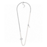 Dior Women 30 Montaigne Long Necklace Silver-Finish Metal and Silver-Tone Crystals
