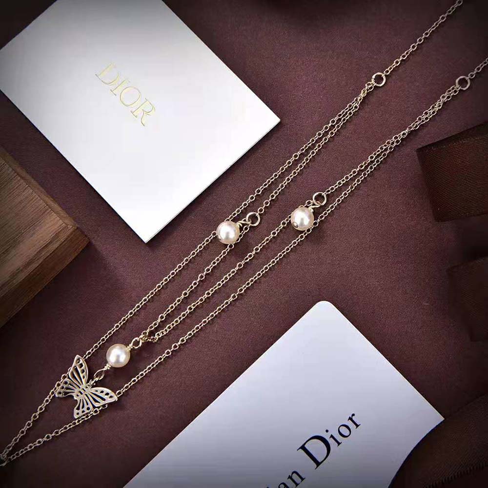 Dior Women Dior Métamorphose Necklace Gold-Finish Metal and White Resin Pearls (3)