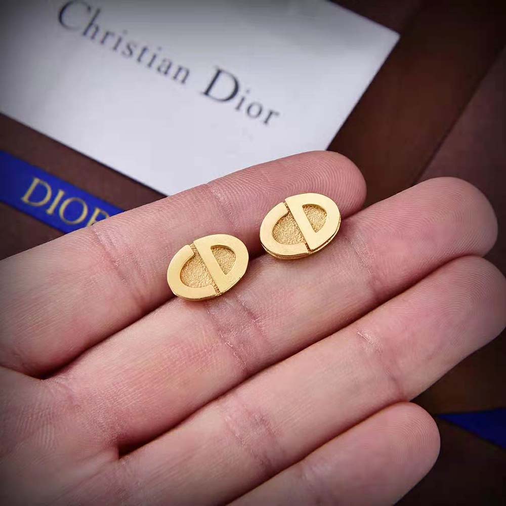 Dior Women Forever Dior Stud Earrings Gold-Finish Metal (2)