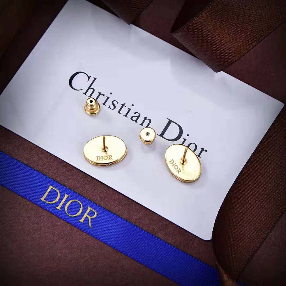 Dior Women Forever Dior Stud Earrings Gold-Finish Metal (3)