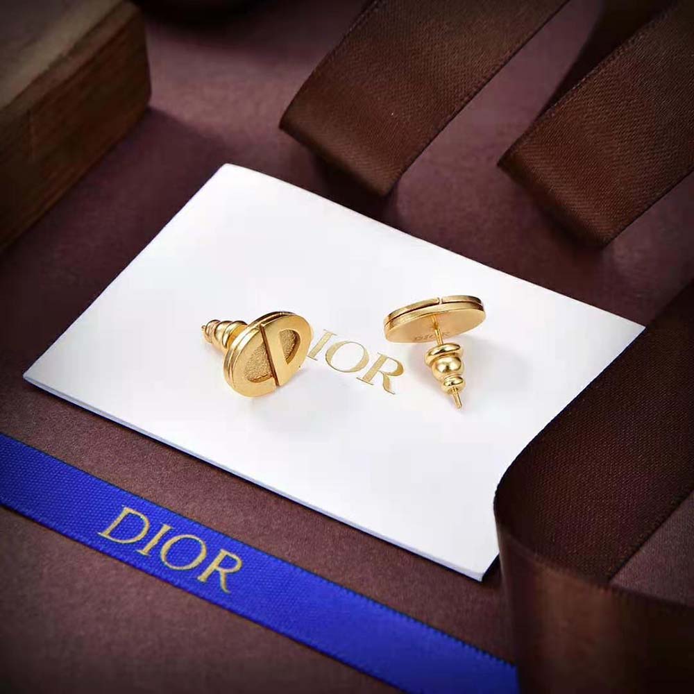 Dior Women Forever Dior Stud Earrings Gold-Finish Metal (5)