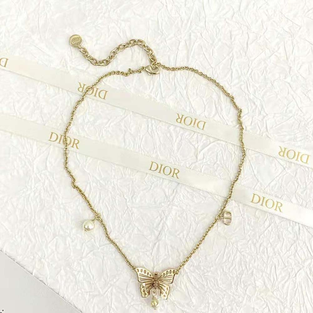 Dior Women Métamorphose Necklace Gold-Finish Metal and White Resin Pearls (7)