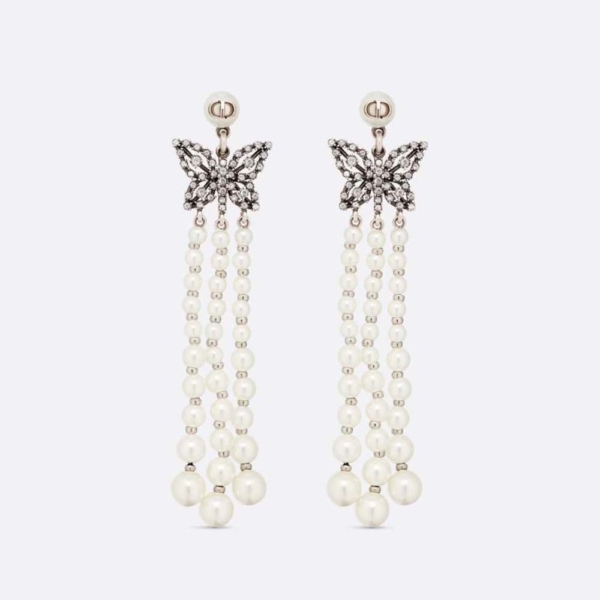 Dior Women Papillon De Nuit Earrings Antique Silver-Finish Metal (1)