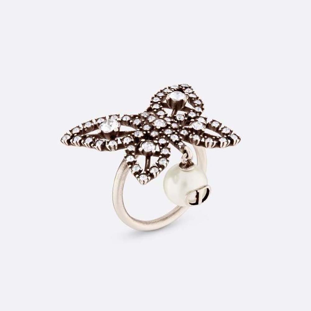 Dior Women Papillon De Nuit Ring Antique Silver-Finish Metal