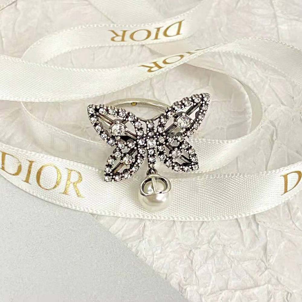 Dior Women Papillon De Nuit Ring Antique Silver-Finish Metal (3)