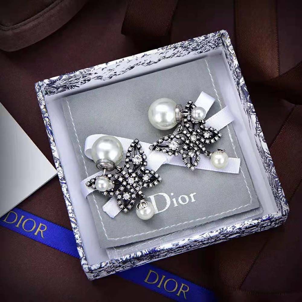 Dior Women Tribales Earrings Antique Silver-Finish Metal (6)