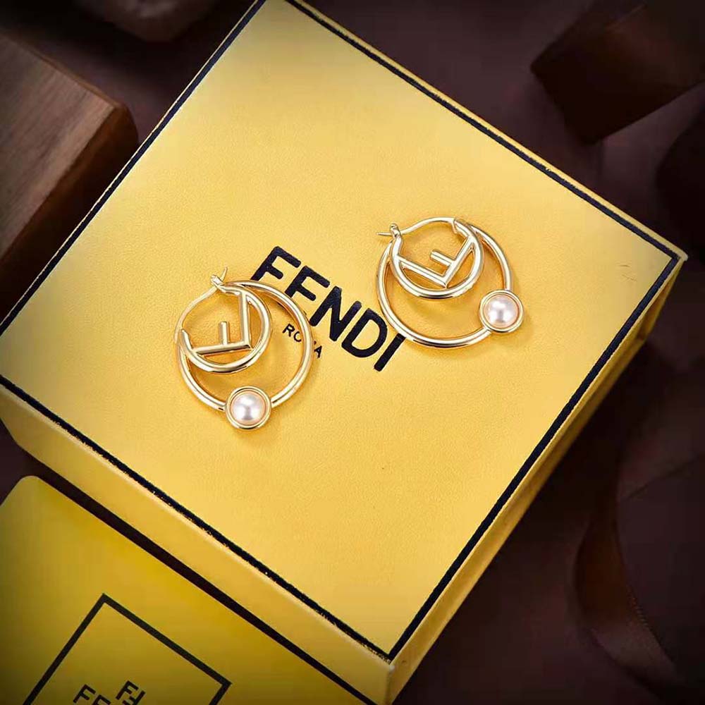 Fendi Women F is Fendi Earrings Gold-colored Metal (3)