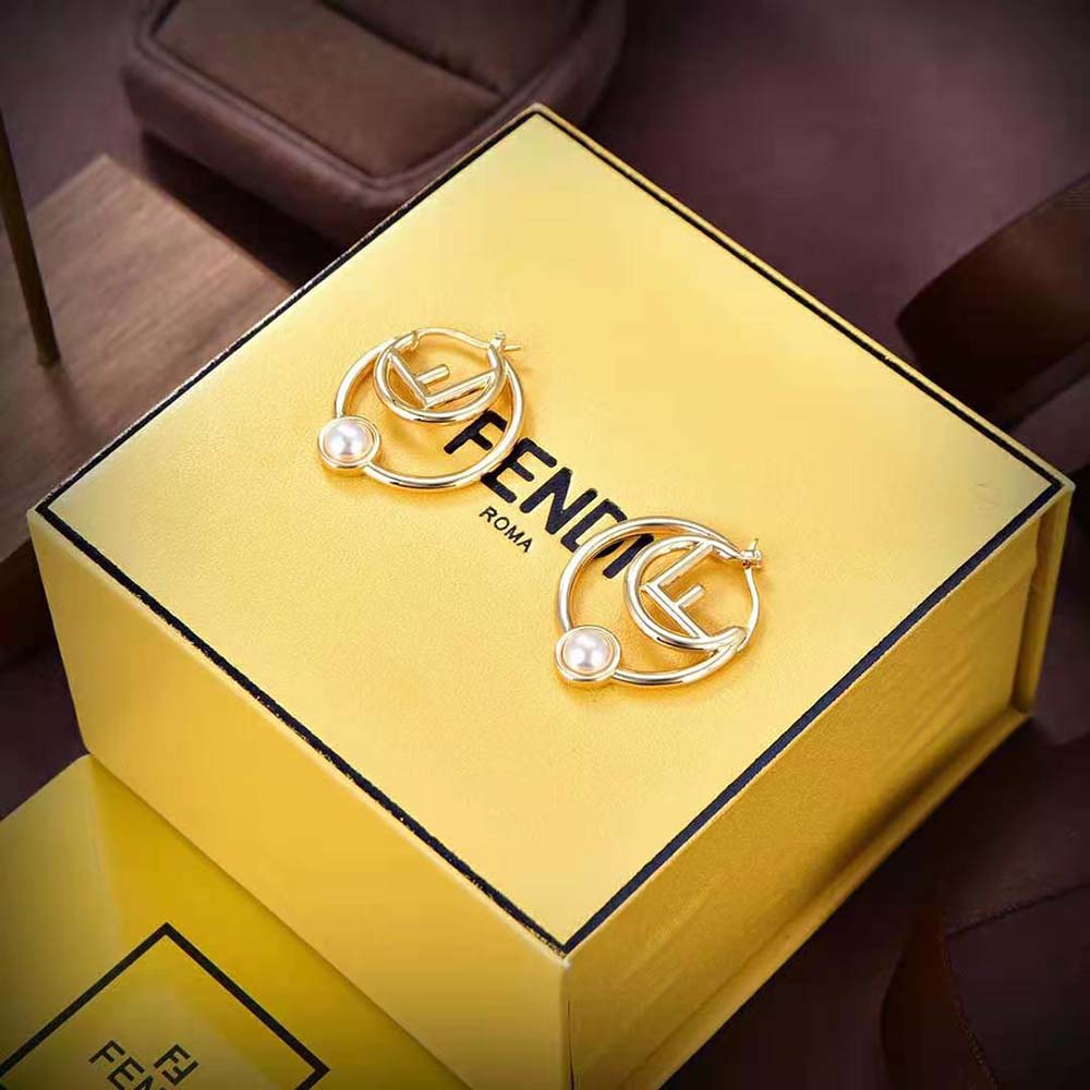 Fendi Women F is Fendi Earrings Gold-colored Metal (4)