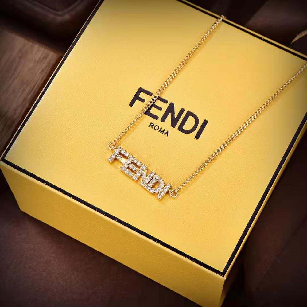 Fendi Women Signature Necklace Gold-colored (4)