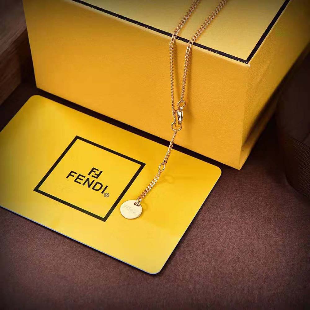 Fendi Women Signature Necklace Gold-colored (7)