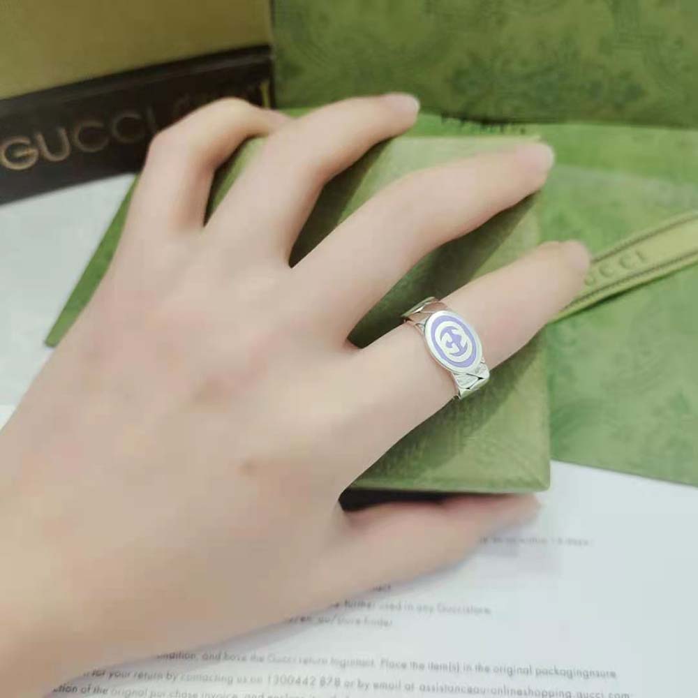 Gucci Unisex Interlocking G Enamel Ring (10)