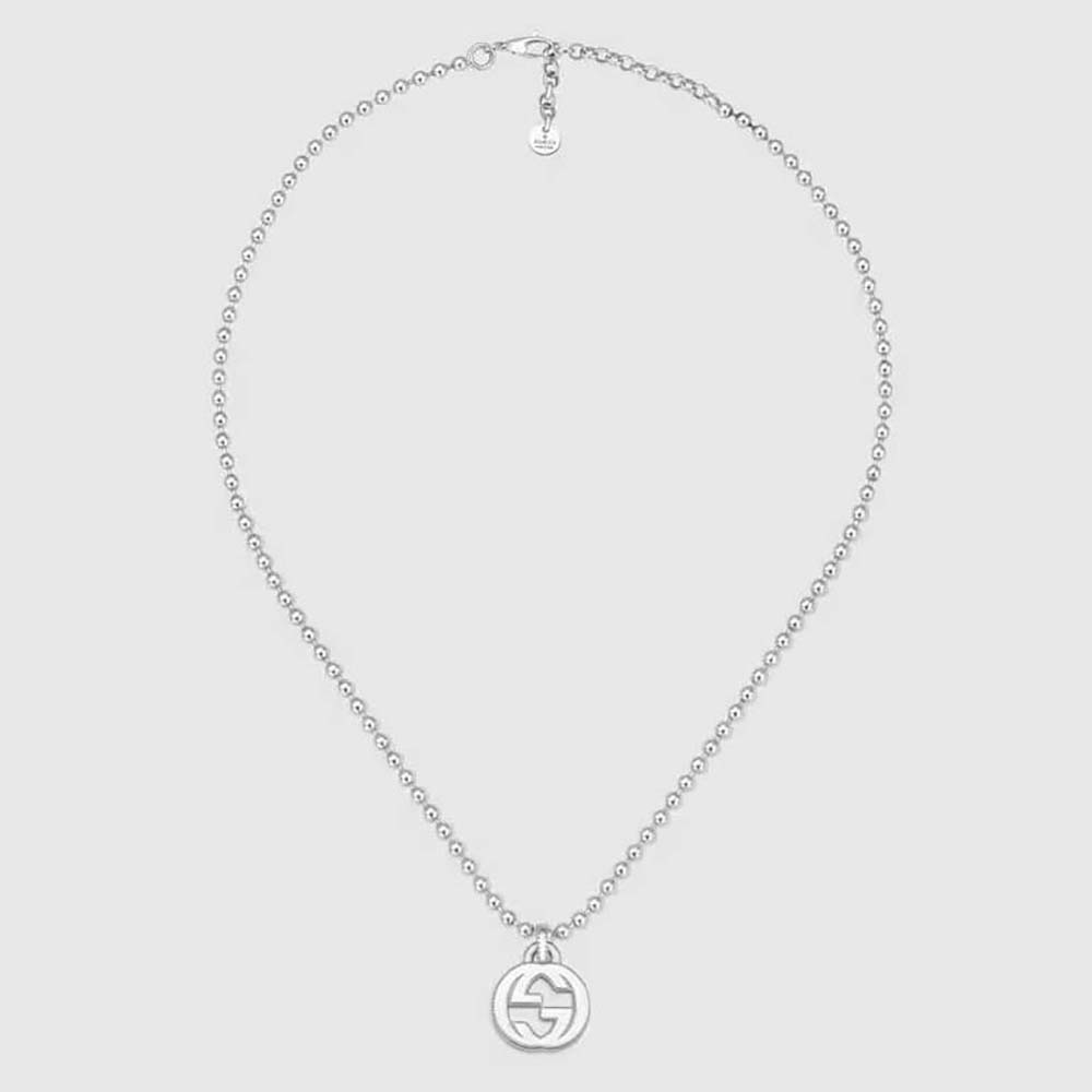 Gucci Unisex Interlocking G Necklace in Silver (1)
