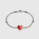 Gucci Women Heart Bracelet with Interlocking G-Red