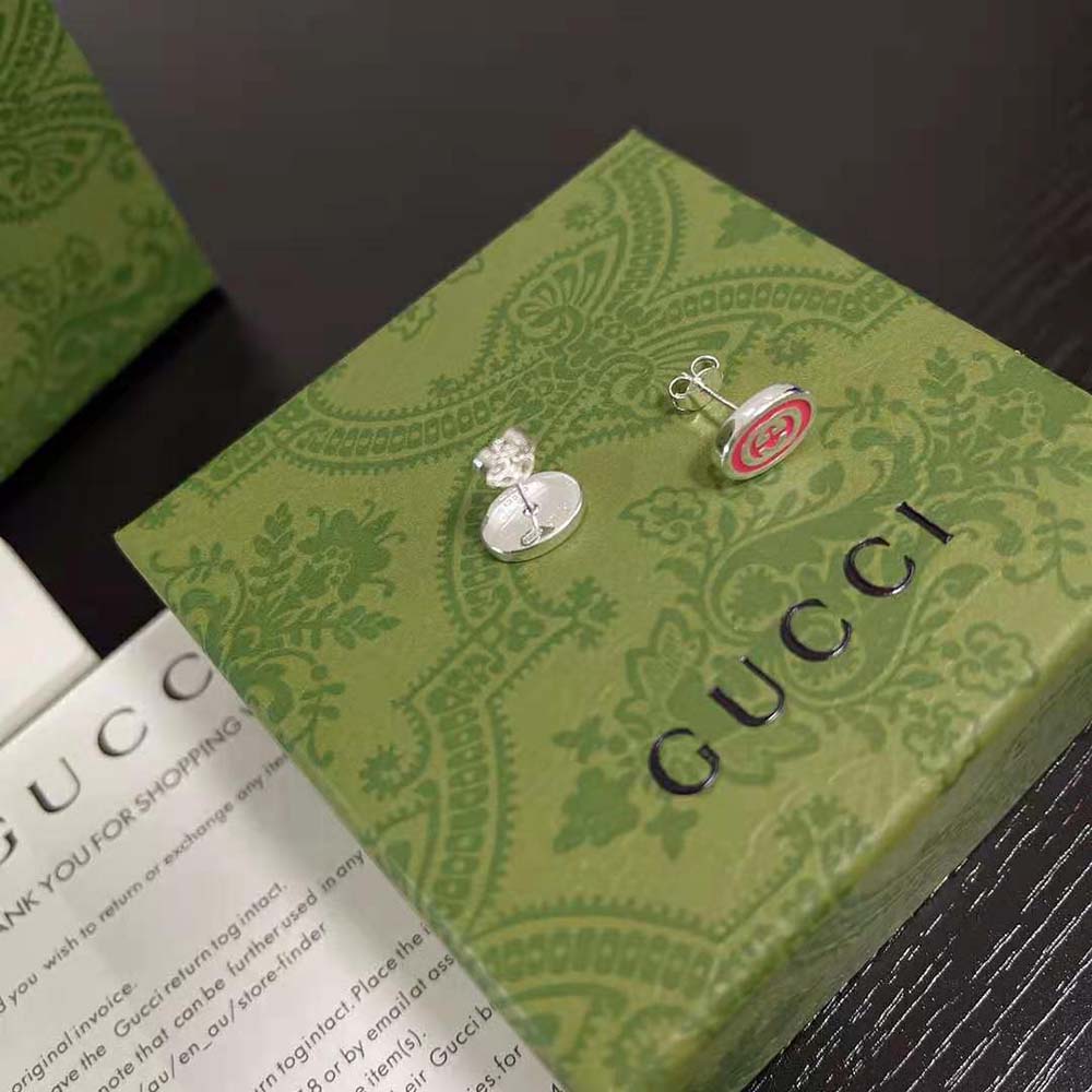 Gucci Women Interlocking G Enamel Earrings (4)