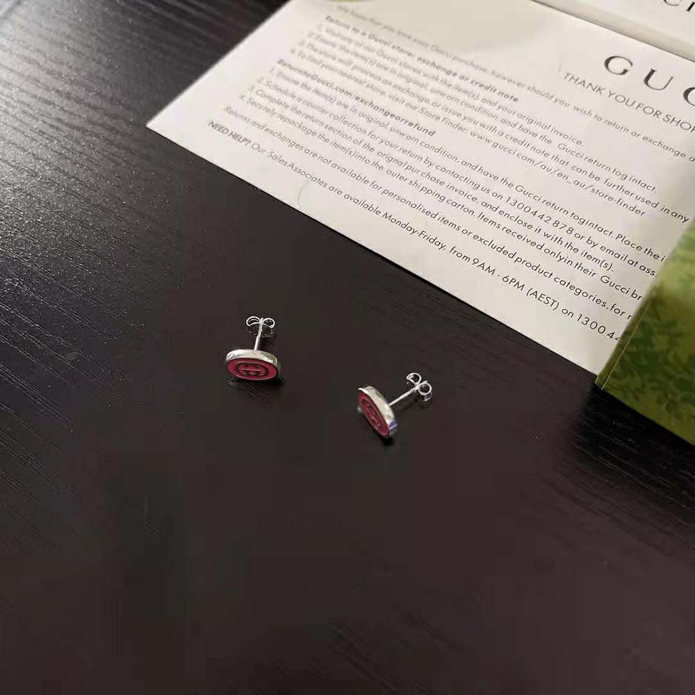 Gucci Women Interlocking G Enamel Earrings (7)