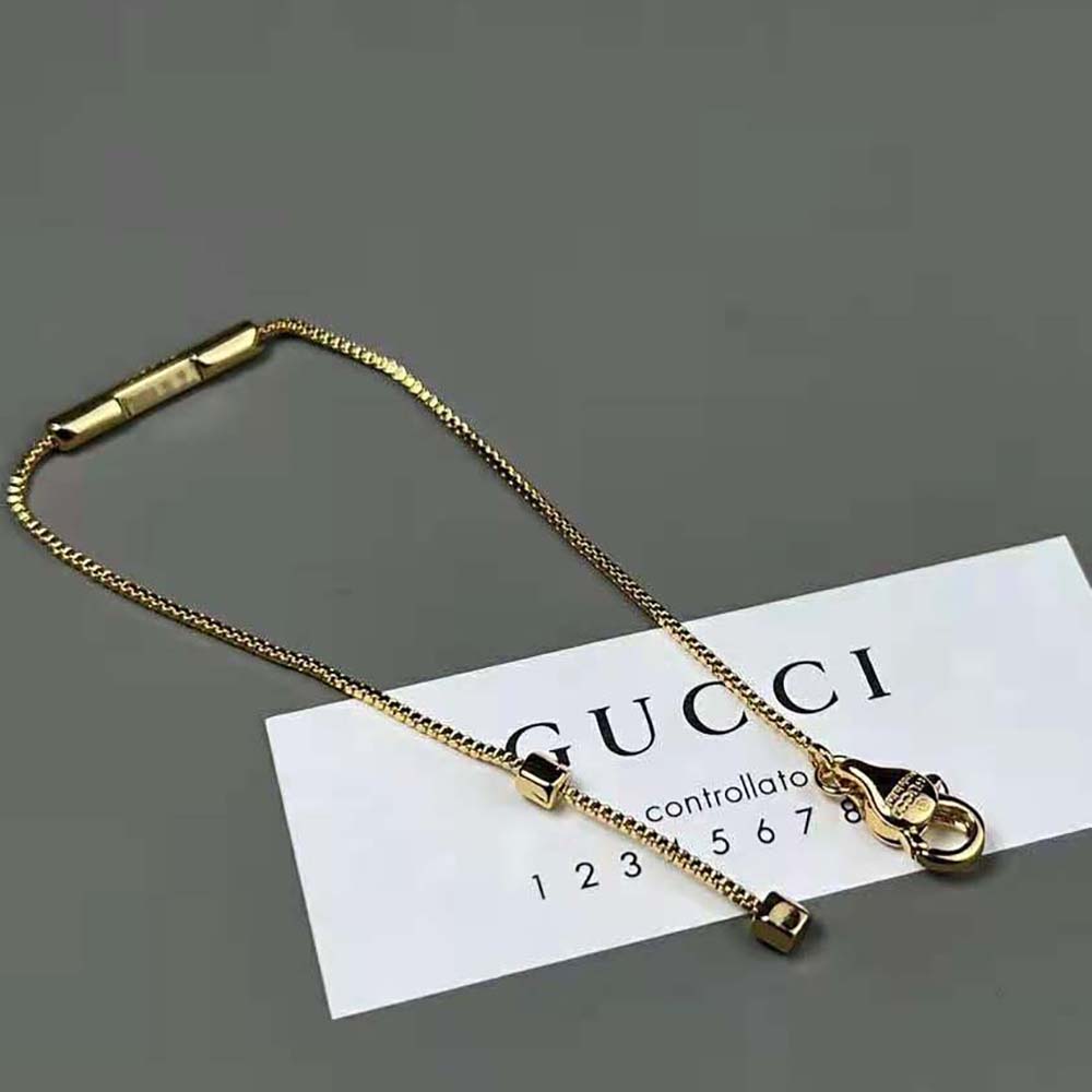 Gucci Women Link to Love Bracelet with ‘Gucci’ Bar in Yellow Gold (7)