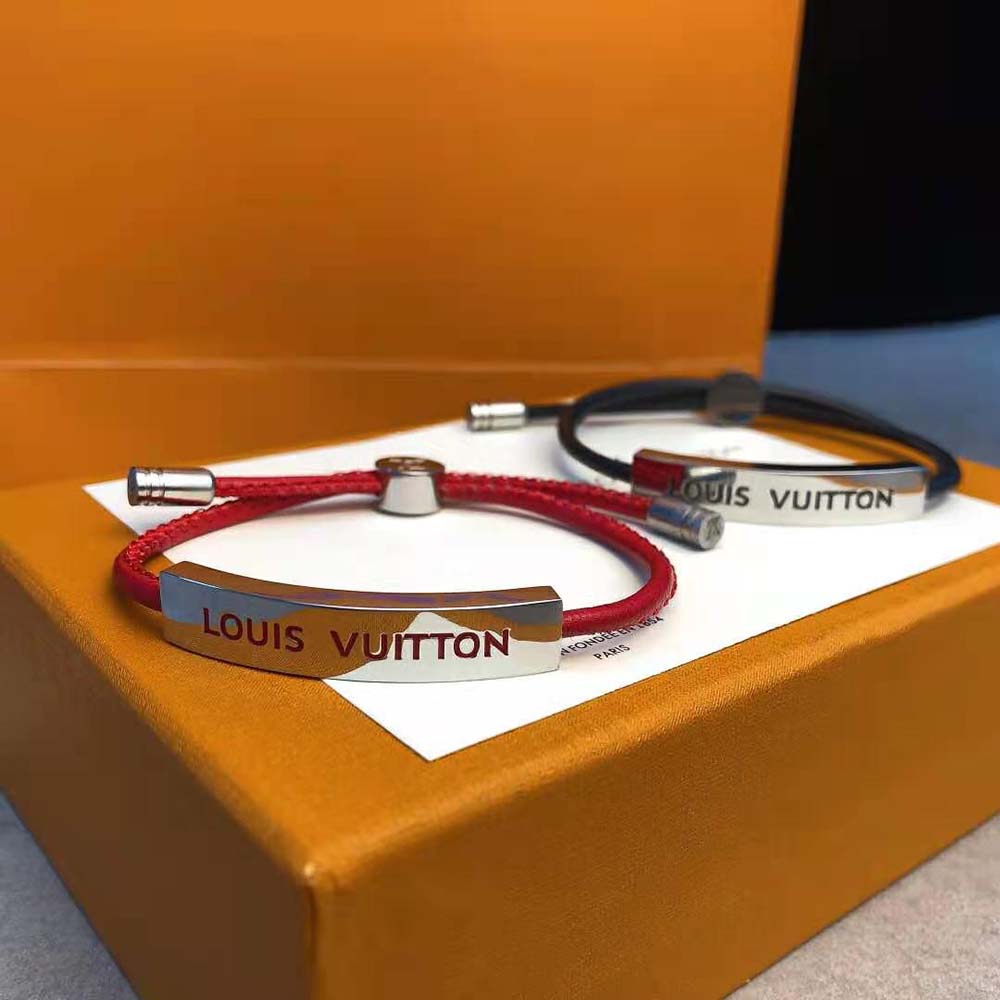 Louis Vuitton Men LV Space Bracelet-Red (2)