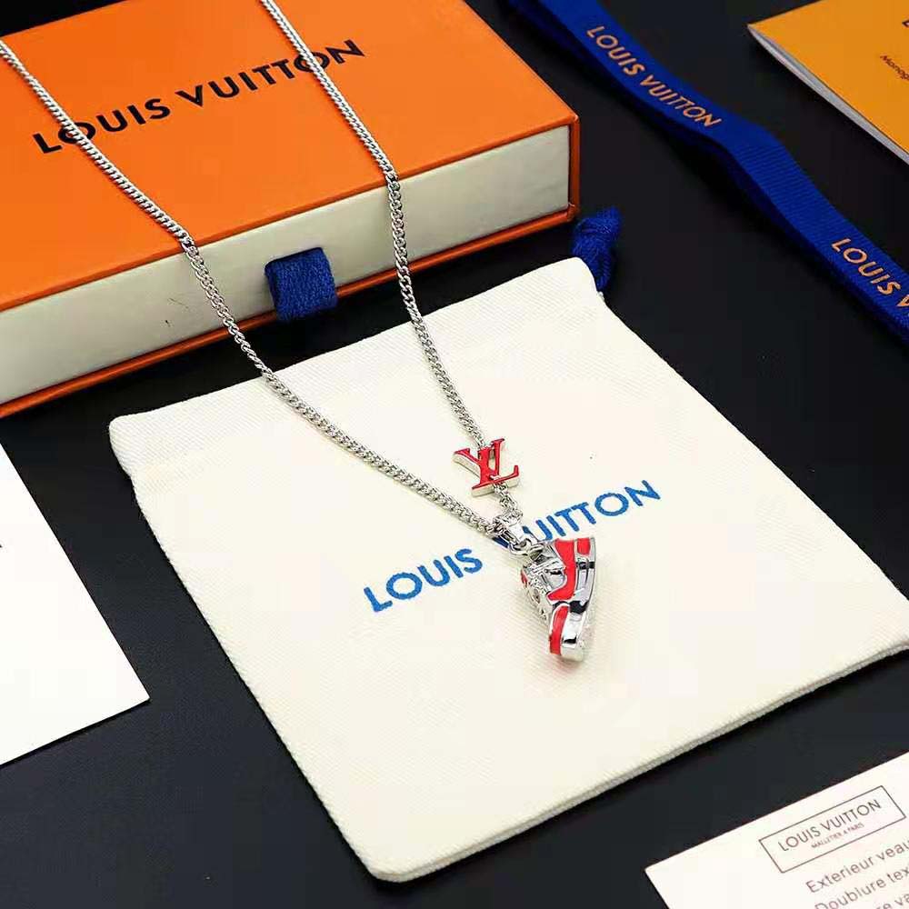Louis Vuitton Men LV Trainer Necklace-Red (4)